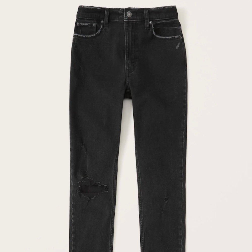 Abercrombie Black Ripped Skinny Jeans
